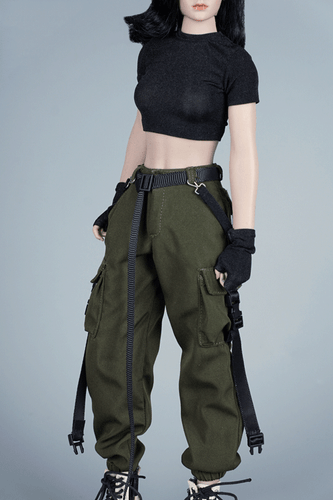 1/6th Clothes Female Sodier NEW Trendy Multi-pocket Overalls Set Pants for 12" - Picture 5 of 14
