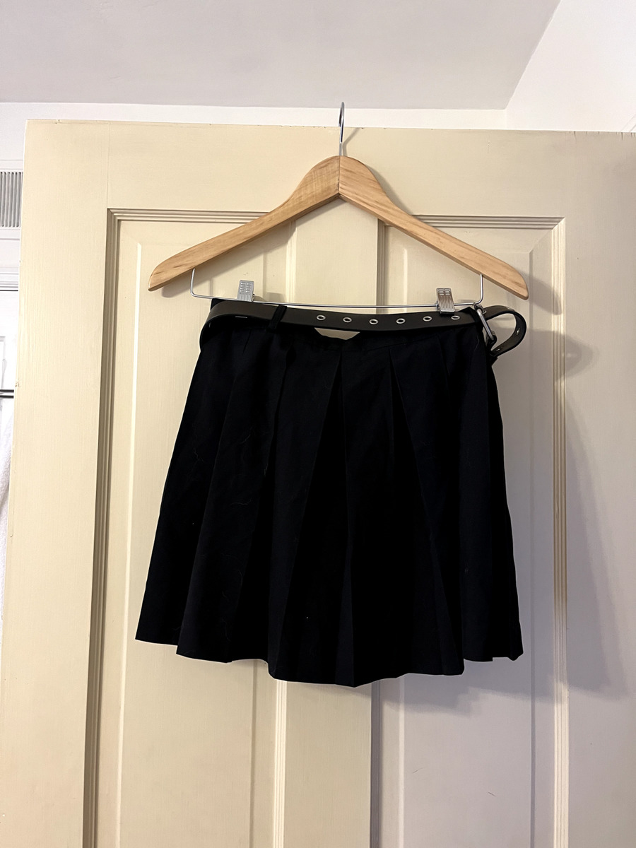 HYEIN SEO Pleated Skirt w/ Leather Garter Belt Black Size 1