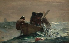 The Herring Net by Winslow Homer, Giclee Canvas Print, 10"x16"