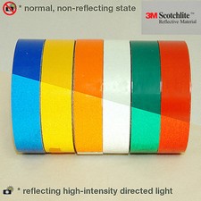 3M Ruban Adhésif Fluorescent ou Réfléchissant 25/50mm x 2 Mt Pour Casque SUV