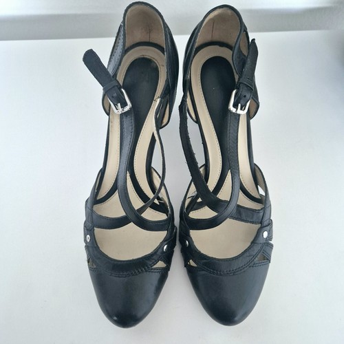 NATURALIZER Mary Jane Pumps 38 schwarz Sandalen LEDER High Heels Tango tanzen - Imagen 2 de 11