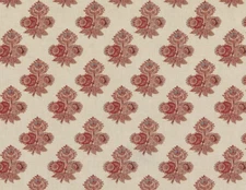 GP & J BAKER CURTAIN FABRIC DESIGN Poppy Paisley 6 METRES RED LINEN BLEND