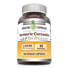 Tumeric Curcumin Max Potency w/ Bioperine Black Pepper 2250mg 180 Caps-USA made