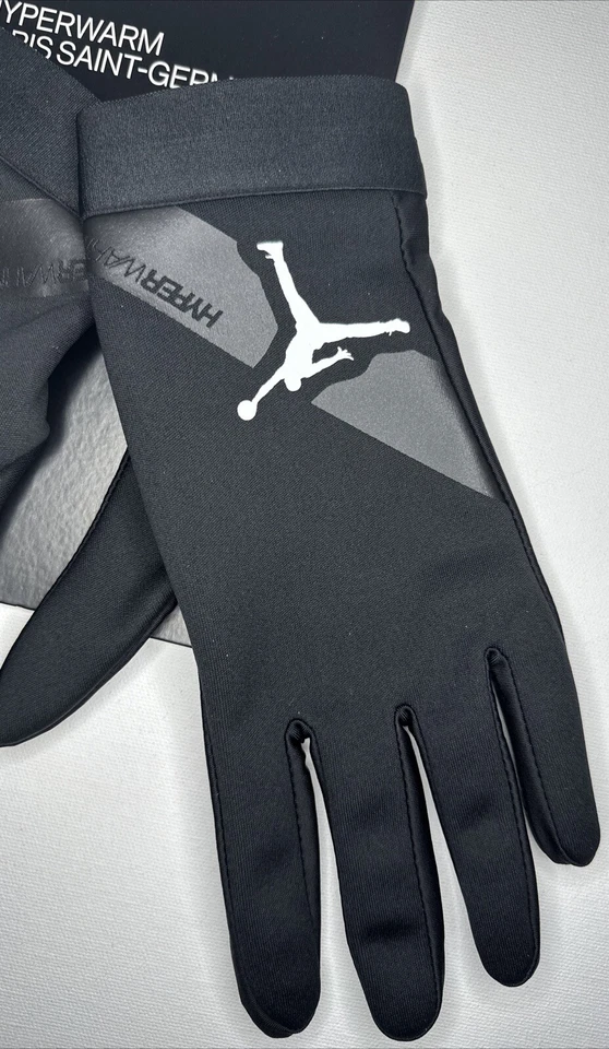 Guantes Nike Air Jordan Hyperwarm Paris Saint-Germain negros DC4182-010 grandes nuevos con etiquetas Foto 3 de 4