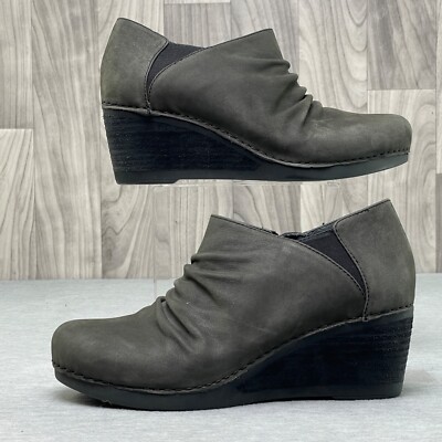 Women Size 40 / US 9.5 - Dansko Sheena Wedge Heel Boots Booties Suede Green  Boho | eBay