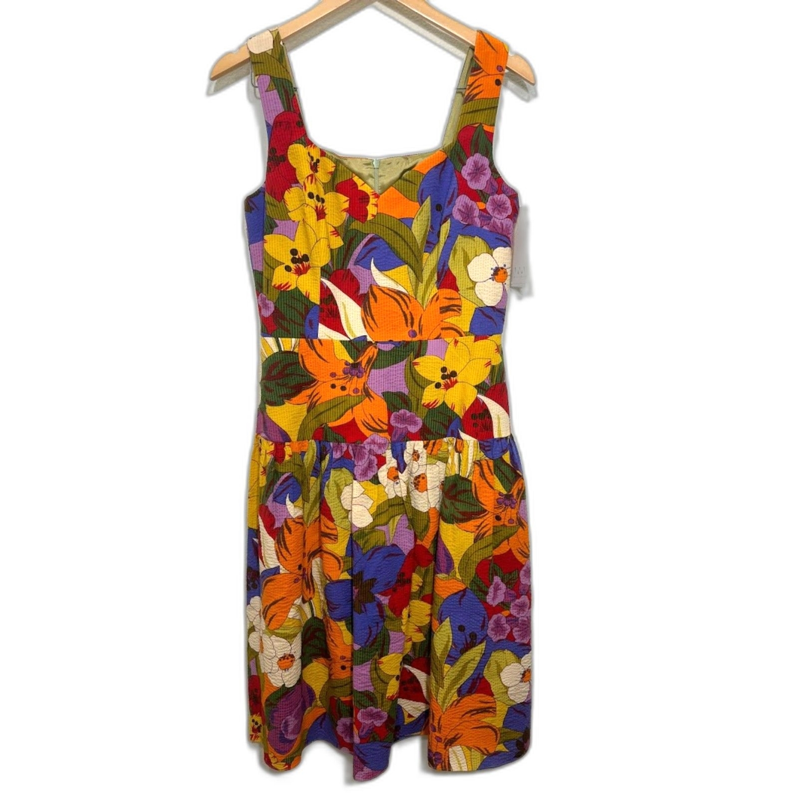 David Meister Dress NWT deadstock tropical floral retro pinup size 10