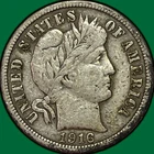 1916 Barber Dime Choice Fine F+/VF Coin #33912