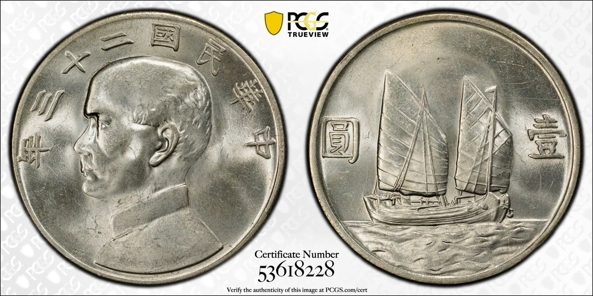 银色1934 年中华帝国银币(Pre - 1948) | eBay
