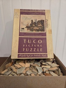 VTG Tuco Picture Puzzle On the Banks of the Scheldt 1930's original box Complete