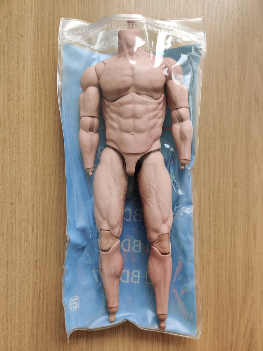 In Stock 1/6 Scale Male Figure Body Black Skin Strong Muscle Body
