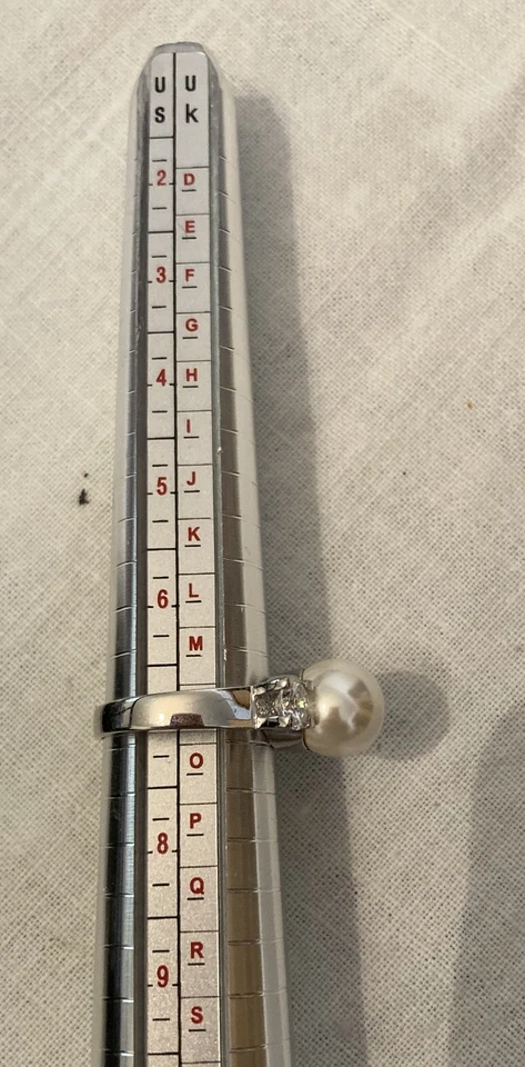 Park Lane Believe Ring Size 7 Silver Tone Pearl Solitaire Cz Accents Signed Euc - Изображение 4 из 4