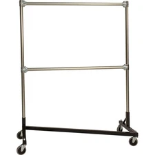 Z-RACK, HEAVY DUTY CLOTHES RACK 48" L X 60" UPRIGHTS, DOUBLE RAIL BLACK 248602
