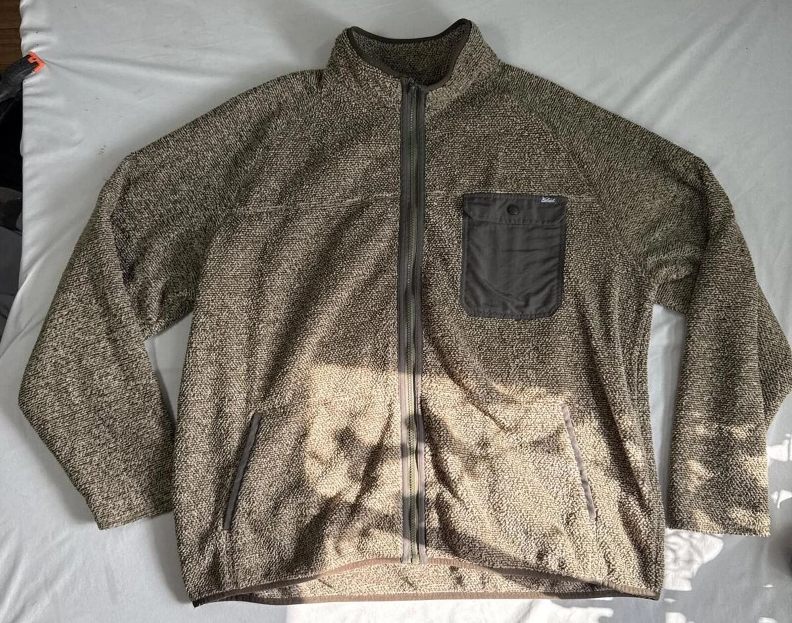 Woolrich Men's Full Zip Fleece Jacket with Chest Pocket