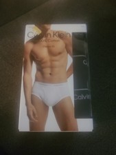 Calvin Klein Small 100 Cotton Men Briefs Briefs Underwear Black 3 Pack. H1