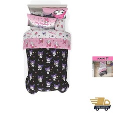 Sanrio Kuromi My Melody Bedding 5 Piece Super Soft Cozy Reversible Comforte...