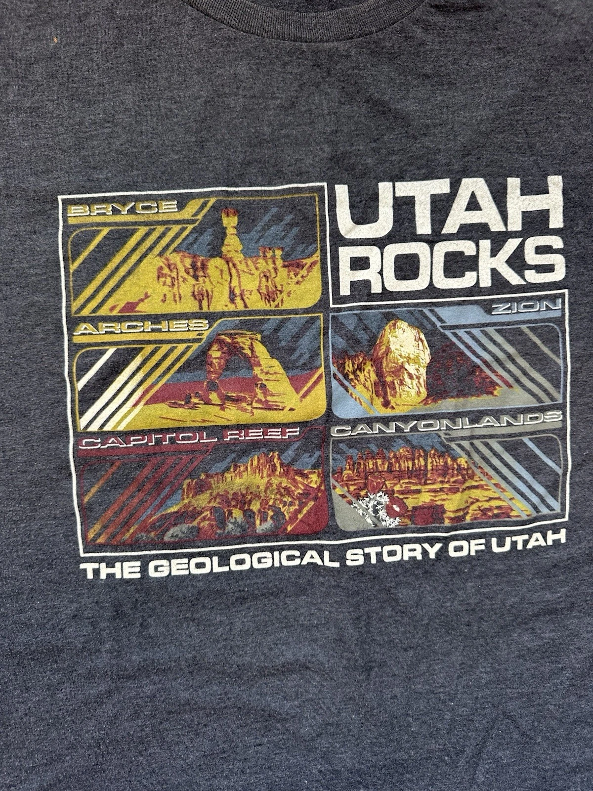 Utah Rocks Graphic T-Shirt - Charcoal Gray
