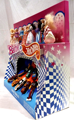 MCDONALDS 1993 BARBIE / HOT WHEELS HAPPY MEAL DISPLAY - COMPLETE