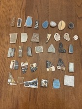 Lot Of Vintage Glaze Sample Tiles Scraps Unique Artist Made Decor Samples *READ*