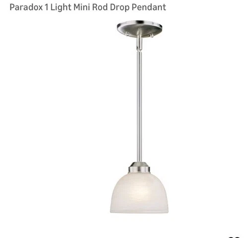 Lavery Paradox Brushed Nickel & Marble Glass 1 Light Pendant - Picture 1 of 2