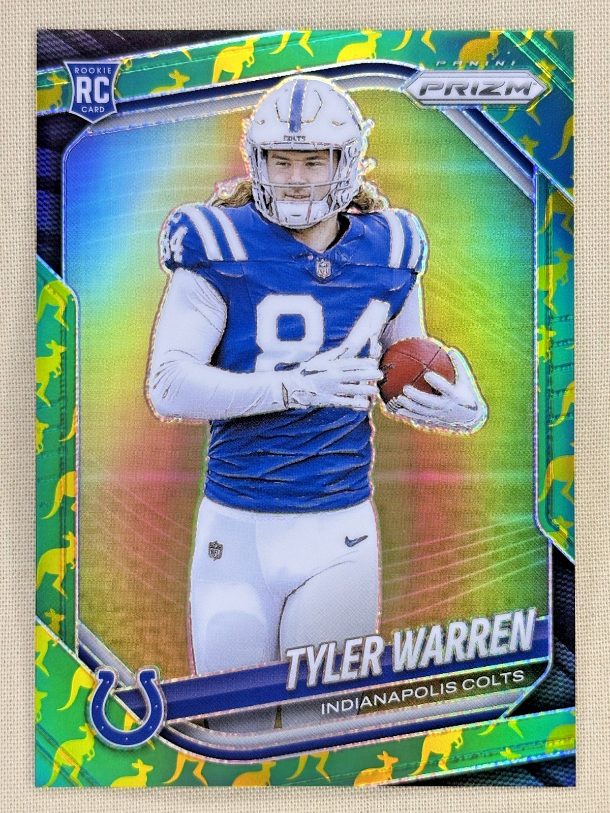 2025 Panini Prizm Tyler Warren RC Kangaroo Prizm /61 Indianapolis Colts #339
