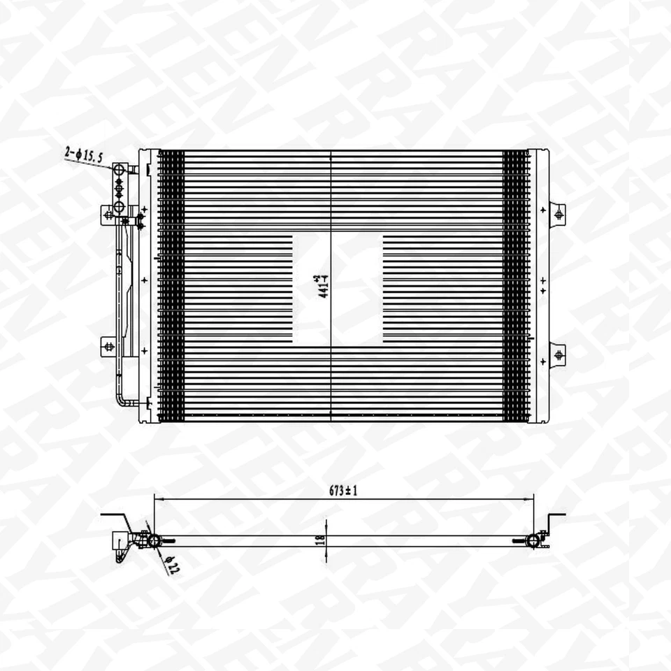 A/C Condenser for 1998-2003 Dodge Ram 1500 Van Ram 2500 Van Ram 3500 Van - Image 2 of 3