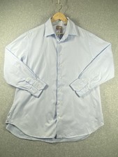 Gitman Bros Men’s Shirt 17 1/2 33 Tailored Ft Long Sleeve Blue Made In USA