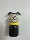 Vintage Fisher Price Wooden Little People Wood Dog Yellow Collar