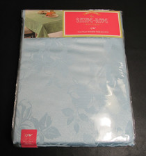 60 x 102" Rectangular Woven Tablecloth Blue "Sweet Floral" NEW NIP
