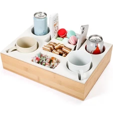 Couch Cup Holder Tray, Silicone Couch Caddy Waterproof Anti-spill Sofa Cup Ho...