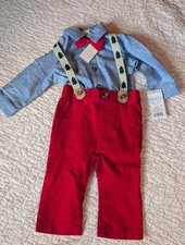 Baby Boys' Christmas Outfit with Suspenders and Bow Tie, 3-6 Months 747