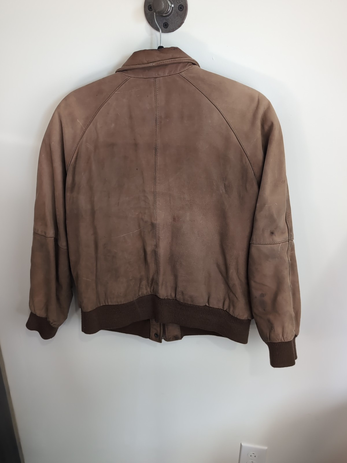 John Weitz Leather Brown Jacket Medium - image 6