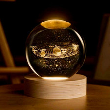 3D Solar System Crystal Ball, 2.4Inch Universe Gifts Decorative Ball, Colorful S