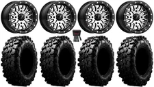 MSA Brute Beadlock 14" UTV Wheels 32" Carnivore Tires Textron Wildcat XX