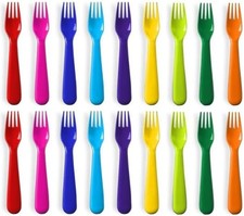 Plastic Kids Fork Set of 18 -Toddler Forks BPA Free/Dishwasher Safe Reusable