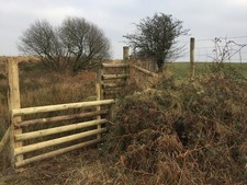 Photo 6x4 Ranch Fence at Waun Wen Heol-y-Cyw Ranch Fence alongside footpa c2017