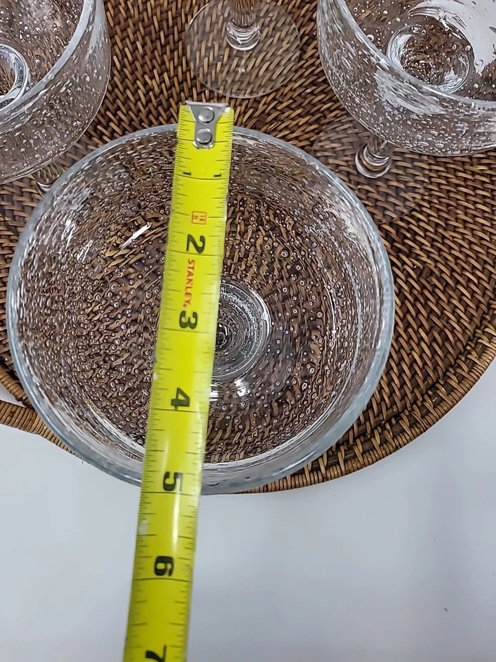 Artland Iris Hand Blown Clear Bubble Glass 16 oz Margarita Glasses Set of 4 EUC - Image 4 of 4