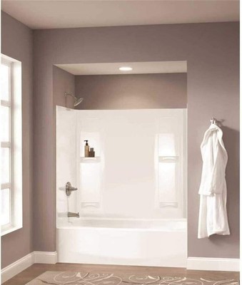 Delta Pro Series 60'' x 57'' White Bathtub Wall Set White 40154