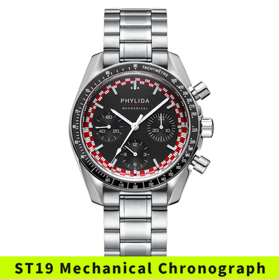 PHYLIDA 40mm Men's Watch ST19 Mechanical Chronograph Stop Watch