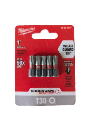 Milwaukee Tool 48-32-4637 1 In. Torx T30 Shockwave Impact Duty Insert Bit (5 Pk)