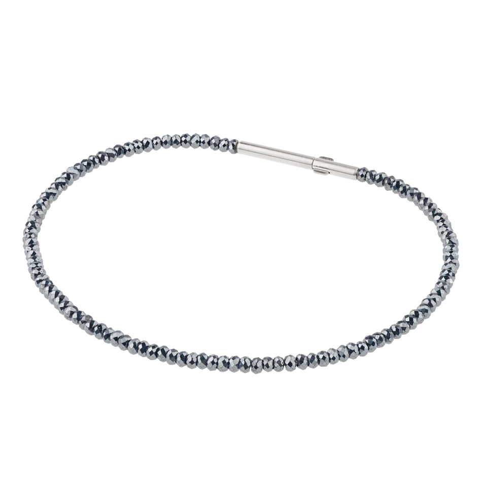 Ernstes Design Damen Armband Clic-Verschluss Edelstahl mit Hämatit A629 18 cm - Bild 2 von 2