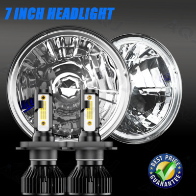 For Nissan Patrol Y60 7 inch Round LED Headlight 12v High-Low Beams super bright