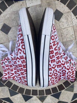 Converse Chuck Taylor All Star High Top Red Script All Over