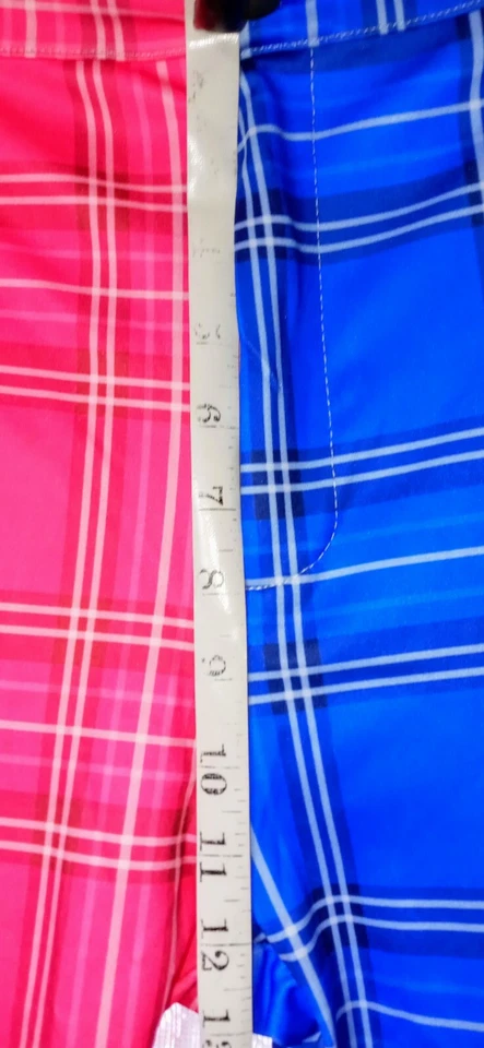 Pantalones de mujer talla XXL rosa/azul negro cremalleras anillos en D tartán gótico punk bondage Foto 4 de 4