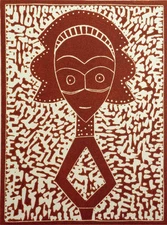 Lester Hines "Bakata Figure" Hand Signed & Numbered Linocut Art 1977 Make Offer