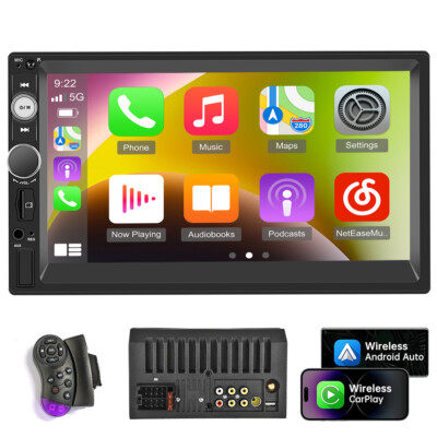 Doppel 2 DIN 7'' Wireless Apple Carplay Autoradio Android Auto USB Bluetooth AUX