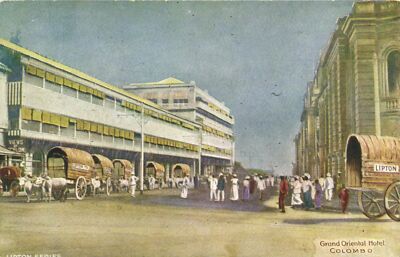 PC CPA CEYLON - SRI LANKA,COLOMBO,GRAND ORIENT HOTEL,LIPTON, POSTCARD (b14750)