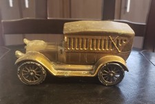 1917 Coin Bank   Advertising Cast Metal Rolling Car Corydon Indiana