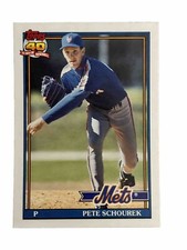 Excellent: Vintage 1991 topps Traded Pete Schourek New York Mets Rookie Card
