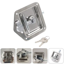 1 Set Trailer Tool Box Latch Stainless Steel T-Handle Lock with 2Pcs Keys