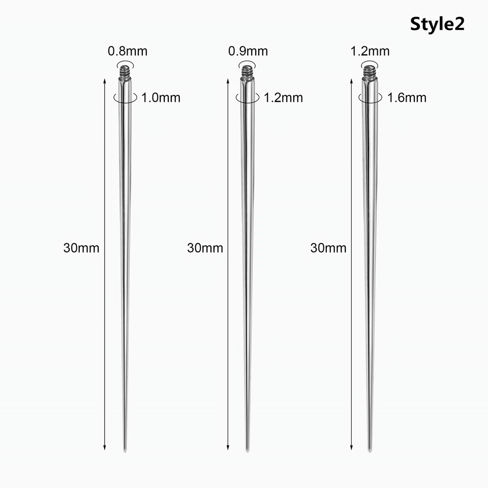 G23 Titanio Piercing Inserción Pin Cónico 14G 16G 18G Nariz/Oreja Piercing Agujas Foto 3 de 4